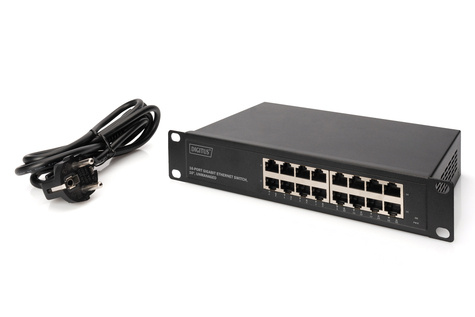DIGITUS 10inch Gigabit Ethernet Switch - 16-Port - Unmanaged