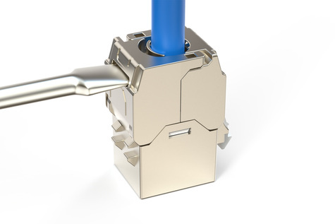 DIGITUS CAT 6A compacte behuizing Keystone-module, afgeschermd, aansluiting zonder gereedschap, 12 stuks.