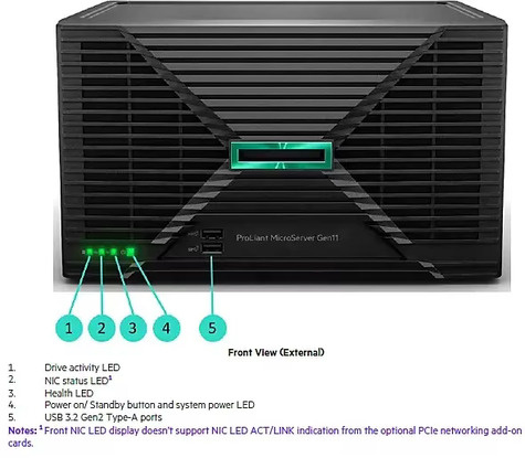 HPE HPE ProLiant MicroServer Gen11 - Xeon E-2414 4.5GHz - 16GB RAM - 1-Way