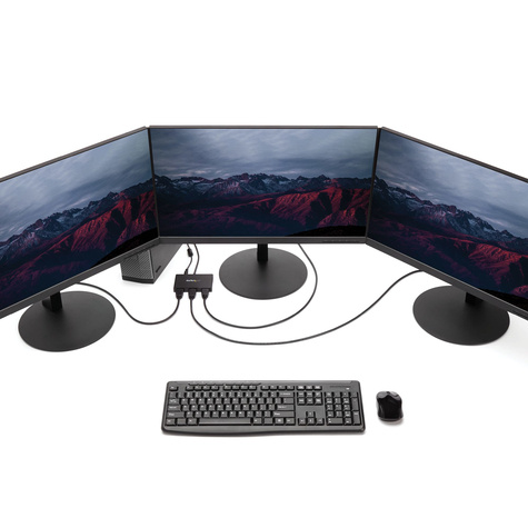 STARTECH 3-Port Multi Monitor Adapter, DisplayPort 1.2 to HDMI MST Hub, Triple 1080p HDMI Monitor