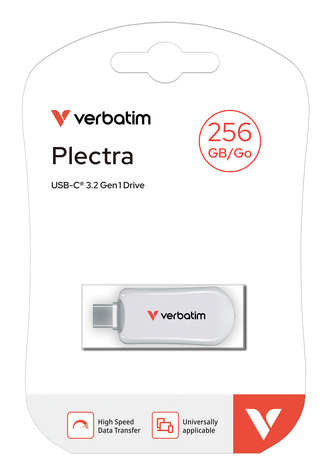 Verbatim Plectra White 256GB USB-C Flash Drive 30230