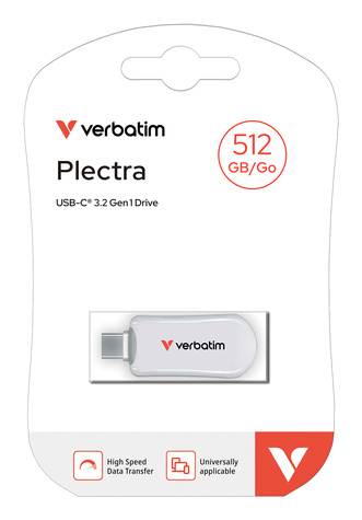 Verbatim Plectra White 512GB USB-C Flash Drive 30231