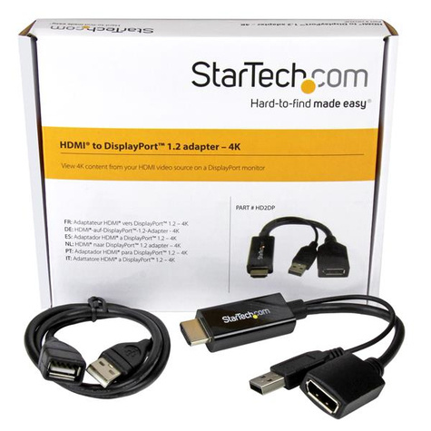STARTECH 4K 30Hz HDMI to DisplayPort Video Adapter w/ USB Power