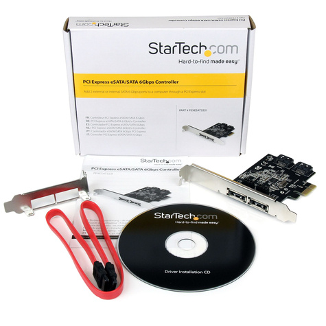 STARTECH 2-poort PCI Express SATA 6 Gbit/s eSATA Controller Kaart - 2x PCI-E SATA III Kaart - 2 Intern / 2 Extern - Controller voor opslag - 2 Kanaal
