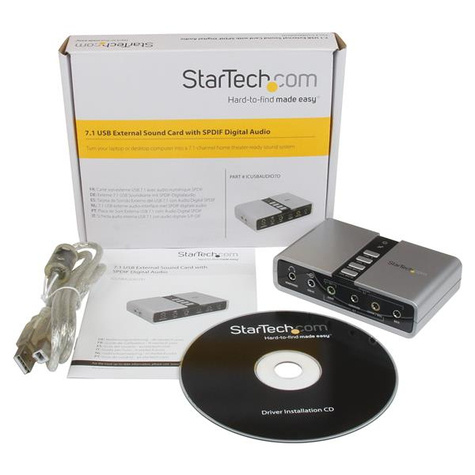 STARTECH 7.1 USB Audio-adapter Externe Geluidskaart met SPDIF Digitale Audio - Geluidskaart - 48 kHz - 7.1 - USB 2.0 - voor P/N: MU15MMS, MU6MMS