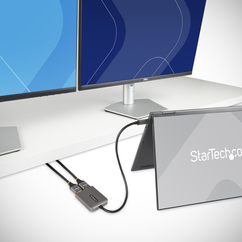 STARTECH USB-C to Dual HDMI MST HUB, Dual HDMI 4K 60Hz, USB Type C Multi Monitor Adapter for Laptop w/ 1ft (30cm) cable