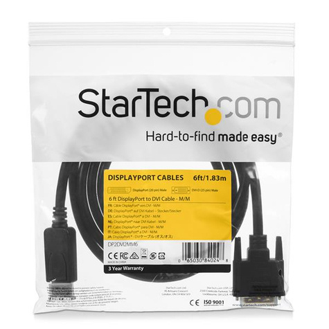 STARTECH DisplayPort to DVI Cable - 6ft / 2m - 1920 x 1200 - M/M