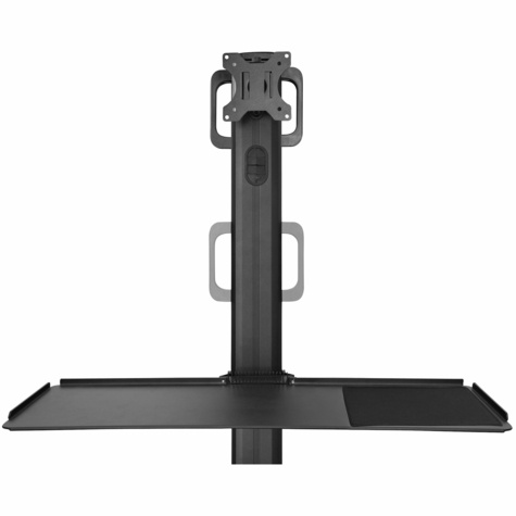 STARTECH Mobiele Werkplek met Monitorsteun, CPU/PC Houder, Toetsenbord Lade - Ergonomisch Sta Bureau op Wielen