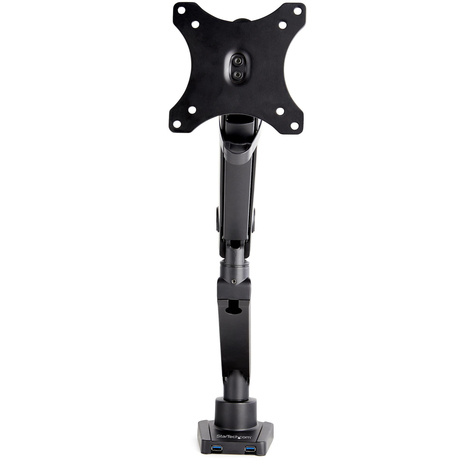 STARTECH Desk Mount Monitor Arm with 2x USB 3.0 ports, Slim Full Motion Adjustable Single Monitor VESA Mount up to 17.6lbs (8kg) Display