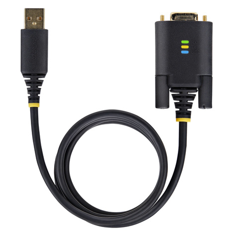 STARTECH 3ft (1m) USB to Serial Adapter Cable, Interchangeable DB9 Screws/Nuts, COM Retention, USB-A to DB9 RS232, FTDI IC, Level-4 ESD Protection