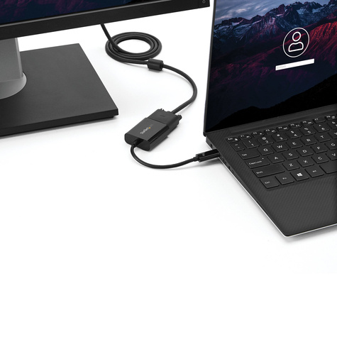 STARTECH USB-C to VGA Adapter - Black - 1080p - Video Converter For Your MacBook Pro - USB C to VGA Display Dongle