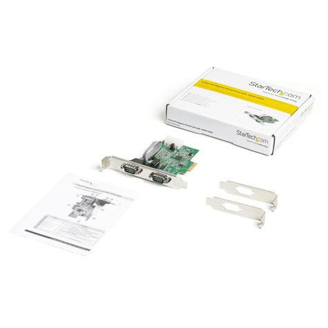 STARTECH 2-port PCI Express RS232 Serial Adapter Kaart, PCIe RS232 Seriële Host Controller Kaart, PCIe naar Dual Serial DB9 Kaart, 16950 UART