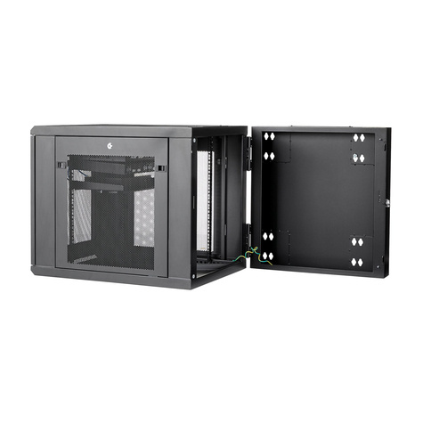 STARTECH 12U 19" Wandmonteerbaar Netwerk Cabinet, Diepte 61cm (24"), 4 Post, Afsluitbaar IT Rack met Schap, Geventileerd Data Rack voor Switch