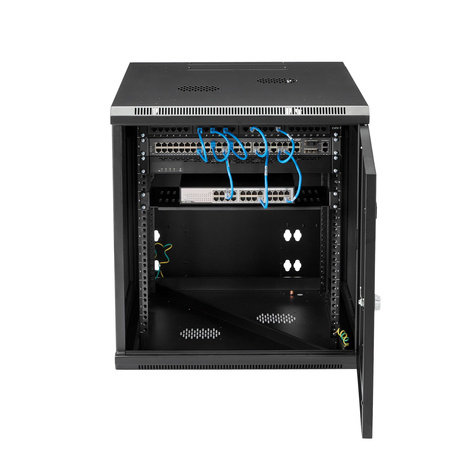 STARTECH 12U 19" Wandmonteerbaar Netwerk Cabinet, Diepte 61cm (24"), 4 Post, Afsluitbaar IT Rack met Schap, Geventileerd Data Rack voor Switch