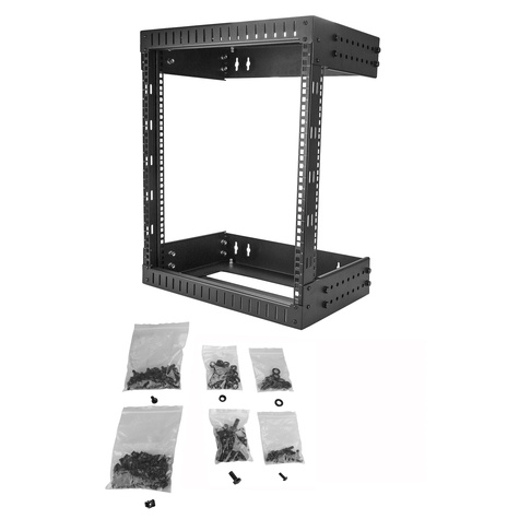 STARTECH 12U 19" Wall Mount Network Rack, Adjustable Depth 12-20" 2 Post Open Frame Server Room Rack