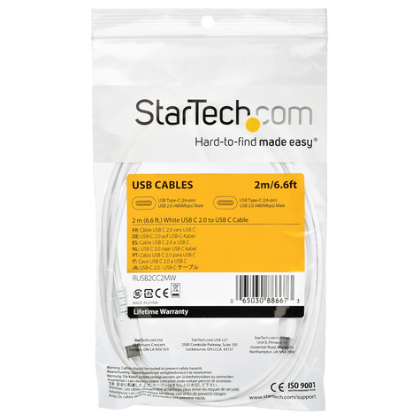 STARTECH 2m USB C Lader Kabel, Rugged Fast Charge & Sync USB 2.0 naar USB Type C Laptop Laderkabel
