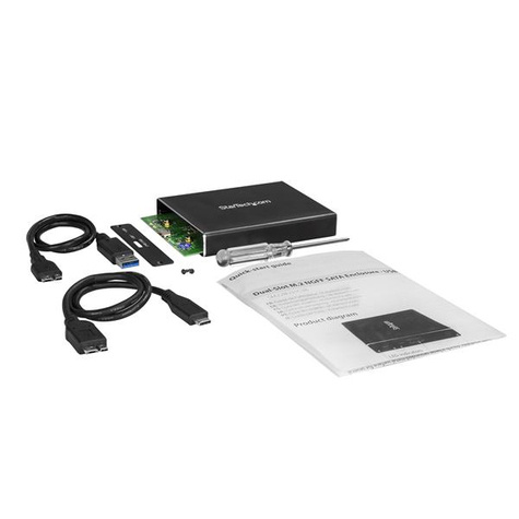 STARTECH Dubbele sleuf schijfbehuizing voor M.2 SATA SSDs - USB 3.1 (10Gbps) - RAID - Aluminium - Flash opslagarray