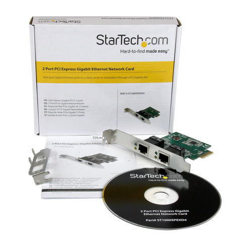 STARTECH Dual Port Gigabit PCI Express Server Network Adapter Card - 1 Gbps PCIe NIC - Dual Port Server Adapter