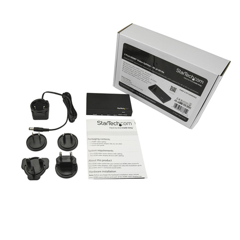STARTECH HDMI splitter - 2 poorts - 4K 60Hz - 1x in 2x uit HDMI splitter - Video/audiosplitser - 2 x HDMI - desktop - voor P/N: ST121HD20FXA