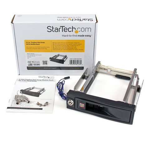 STARTECH 5,25 inch Hot-Swappable Mobile Rack voor 3,5 inch Harde Schijf - Mobiel opslagrek - 3.5" - zwart