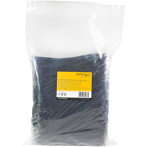 STARTECH 8"(20cm) Cable Ties, 2-1/8"(55mm) Dia, 50lb(22kg) Tensile Strength, Nylon Self Locking Zip Ties, UL Listed