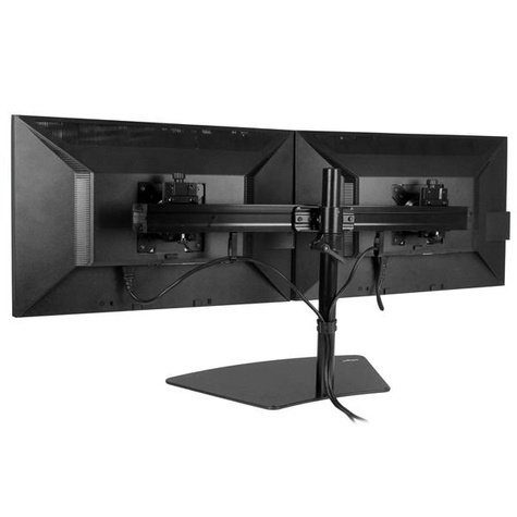 STARTECH Dual monitor arm - horizontaal - zwart - staal  aluminium - standaard voor schermen tot 24" - Stand - instelbare arm