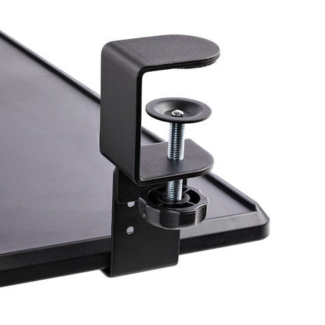 STARTECH Under-Desk Keyboard Tray, Clamp-on Keyboard Holder, Supports up to 12kg (26.5lb), Sliding Keyboard and Mouse Drawer with C-Clamps