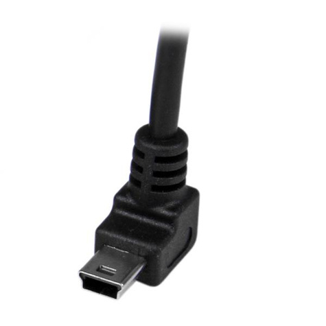 STARTECH 1 m mini USB-kabel - A-naar-mini-B met opwaartse hoek - USB-kabel - USB (M) naar mini USB type B (M) - 1 m - 90 connector - zwart