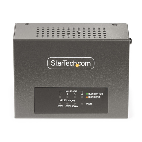 STARTECH 4-Port Multi-Gigabit PoE++ Injector, 5/2.5G Ethernet (NBASE-T), PoE/PoE+/PoE++ (802.3af/802.3at/802.3bt)