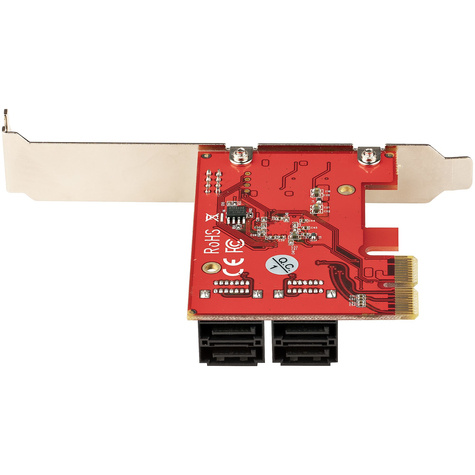 STARTECH 4 Port SATA PCIe Kaart, PCI Express SATA Uitbreidingskaart, 6Gbps, Low/Full Profile, Stacked SATA Connectors