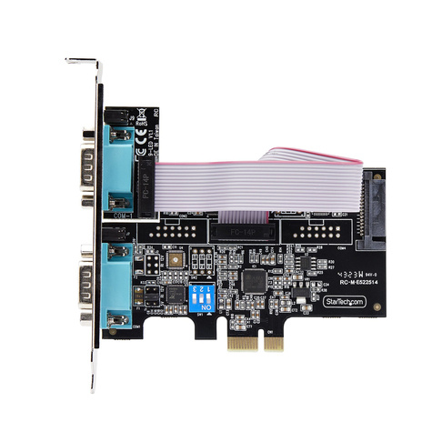STARTECH 2-Port Serial PCIe Card, Dual-Port PCI Express to RS232/RS422/RS485 (DB9) Serial Card, Low-Profile Brackets Incl., 16C1050 UART
