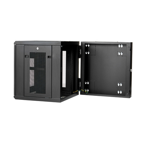 STARTECH 12U 19" Wandmonteerbaar Netwerk Cabinet, Diepte 51cm (20"), 4 Post, Afsluitbaar IT Rack met Schap, Geventileerd Data Rack voor Switch