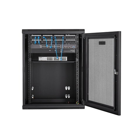 STARTECH 15U 19" Wandmonteerbaar Netwerk Cabinet, Diepte 40cm (16"), Afsluitbaar IT Rack voor Netwerk Switch/Apparatuur