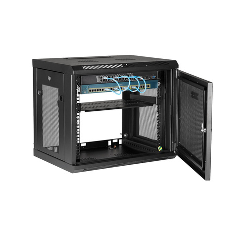 STARTECH 9U 19" Wandmonteerbaar Netwerk Cabinet, Verstelbare Diepte (16 tot 18cm), 2 Post, Vergrendelbaar