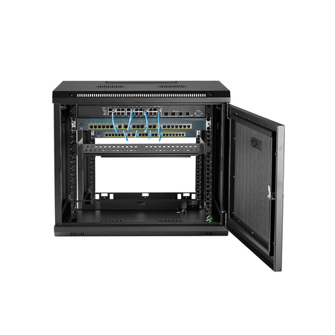 STARTECH 9U 19" Wandmonteerbaar Netwerk Cabinet, Verstelbare Diepte (16 tot 18cm), 2 Post, Vergrendelbaar