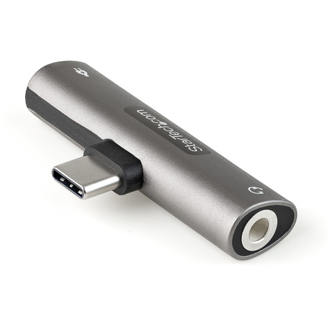STARTECH USB-C Audio & Oplaadadapter - USB-C Audio Adapter met 3.5mm TRRS Koptelefoon/Headset Jack en 60W USB Type-C Power Delivery Pass