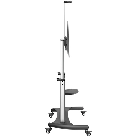 STARTECH Verrijdbare TV Standaard - Stevige TV Vloerstandaard voor 60-100" Scherm (100kg) - In Hoogte te Verstellen Verrijdbaar TV Meubel op Wielen