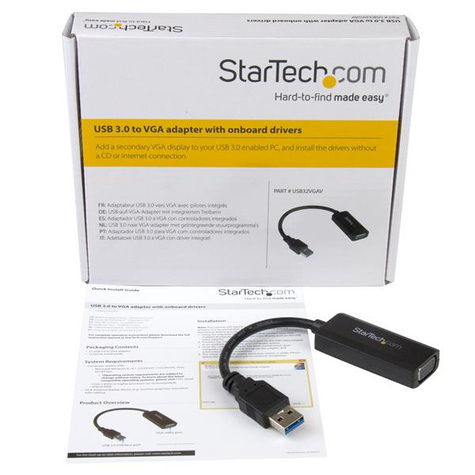 STARTECH USB 3.0 naar VGA video adapter met automatische on-board driver installatie
