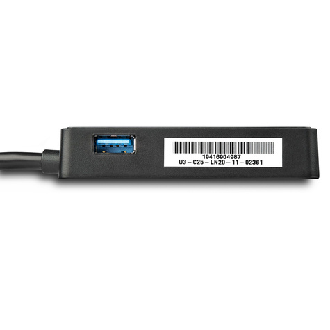 STARTECH USB 3.0 naar gigabit Ethernet-adapter NIC met USB-poort - zwart - Netwerkadapter - USB 3.0