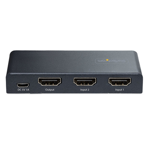 STARTECH 2-Port 8K HDMI Switch, HDMI 2.1 Switcher 4K 120Hz/8K 60Hz UHD, HDR10+, HDMI Switch 2 In 1 Out, Auto/Manual Source Switching