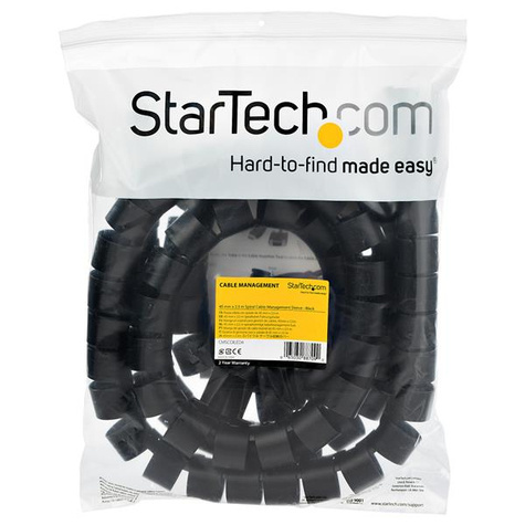 STARTECH 2,5 m kabelhoes - spiraal - inclusief kabelklem - 45 mm diameter - zwart (CMSCOILED4) - Omhulselkit voor kabel - zwart - 2.5 m