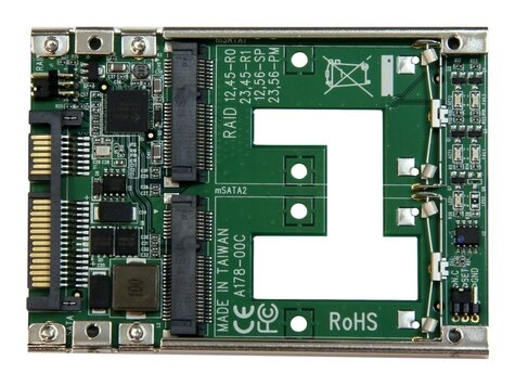 STARTECH STARTECH Dual mSATA SSD naar 2.5? SATA RAID Adapter Converter - 2x mSATA SSD naar 2.5" SATA Adapter met RAID en 7mm Open Frame Housing