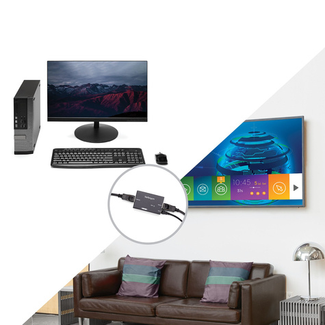 STARTECH DisplayPort signaal versterker - DP video versterker - 4K 60Hz - 20 m - Video/audio-uitbreider - maximaal 20 m