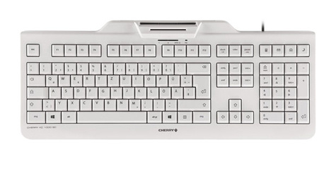 Cherry KC 1000 SC - Keyboard - Corded - AZERTY - White