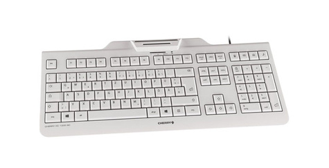 Cherry KC 1000 SC - Keyboard - Corded - AZERTY - White