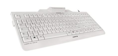 Cherry KC 1000 SC - Keyboard - Corded - AZERTY - White