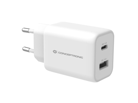 CONCEPTRONIC CONCEPTRONIC 2-Port 33W PPS USB PD Charger - USB-A x 1 - USB-C x 1 - QC 3.0