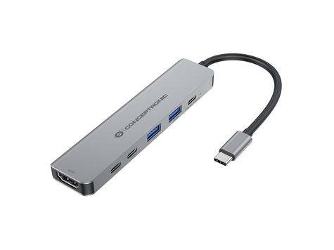 CONCEPTRONIC CONCEPTRONIC 6-in-1 Docking Station USB 3.2 Gen 1 - HDMI - USB-A 5Gbps x 2 - USB-C 5Gbps x 2 - 100W USB PD