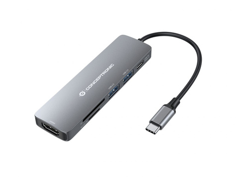 CONCEPTRONIC CONCEPTRONIC 6-in-1 USB 3.2 Gen 1 Docking Station - HDMI - 100W USB PD - USB 3.0 - USB 2.0 - SD - TF/MicroSD