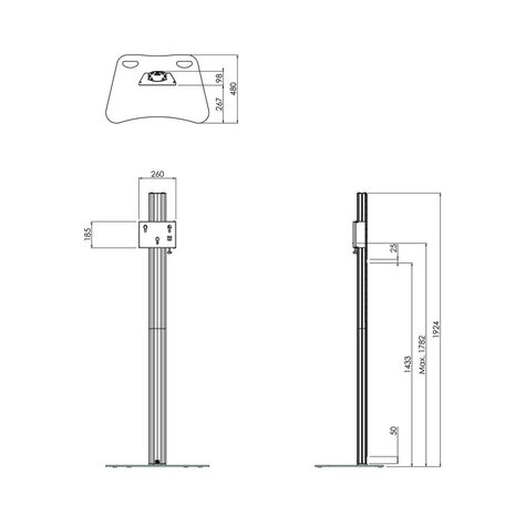 VOGELS Deelbaar statief (Light) voor flat panel max. 55 inch, 30 kg